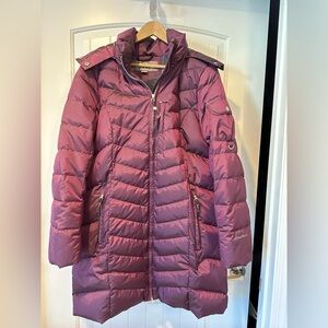Women's Purple Eddie Bauer Sun Valley, Long Down Parka EUC